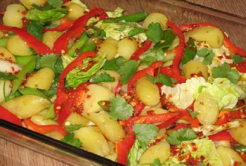 Kartoffelsalat med chili og citrondressing